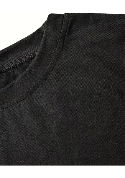 Fiyonk Baskılı Siyah Oversize T-Shirt- Siyah fırsatları