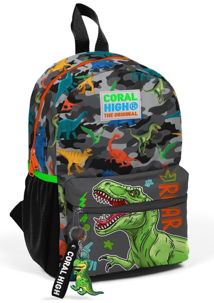 Kids Anaokul Çantası Siyah Gri Dinozor 23544