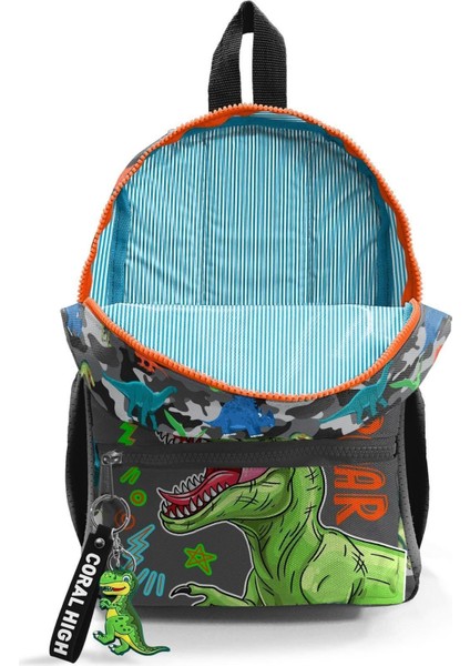 Kids Anaokul Çantası Siyah Gri Dinozor 23544