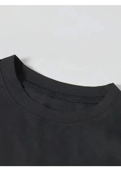 Ördek Baskılı ve Yuvarlak Yakalı Kadın Günlük Büyük Boy Siyah Tişört. - Siyah modelleri