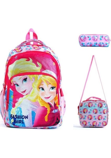 Prenses Frozen 3 Lü Set Okul Çantasi I?lk Okul Beslenmeli? Kalemli?kli? Kiz Karakterli?