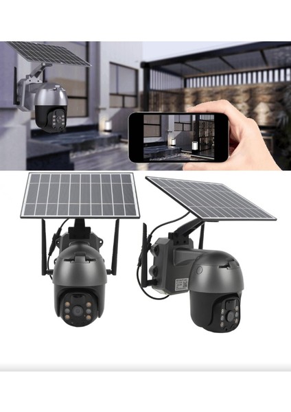 ZR-2085 4g 4mp 360 Derece Gece Görüş Çift Ses Pır Ir Güneş Panelli Akıllı Solar Kamera