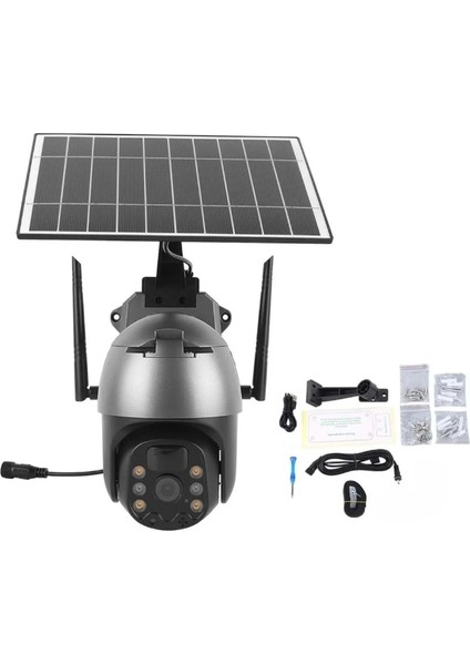 ZR-2085 4g 4mp 360 Derece Gece Görüş Çift Ses Pır Ir Güneş Panelli Akıllı Solar Kamera