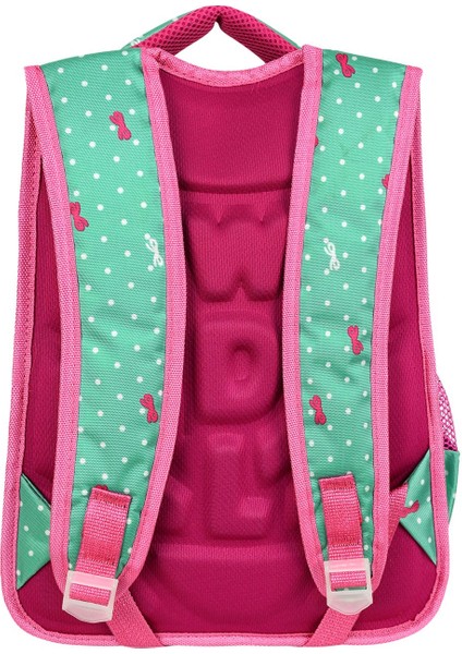 Mint Yeşili Kedi Desenli Embos Ilkokul Çantası Beslenme Çantalı 24002 indirimleri