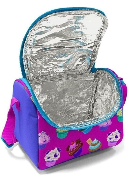 Kids Lavanta Pembe Cupcake Desenli 3'Lü Okul Çanta Seti Goset0123495 fırsatları