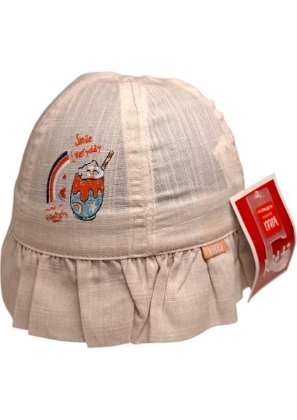 Spteks Kitti 4-8 Yaş Kız Çocuk Pudra Renk Baskı Figürlü Yazlık Maksi Şapka fırsatları