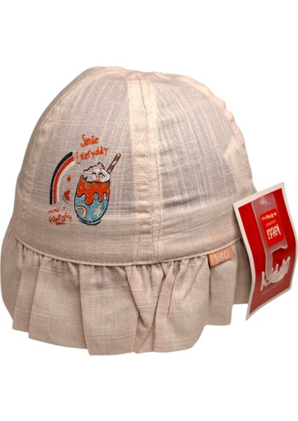 Spteks Kitti 4-8 Yaş Kız Çocuk Pudra Renk Baskı Figürlü Yazlık Maksi Şapka indirimleri