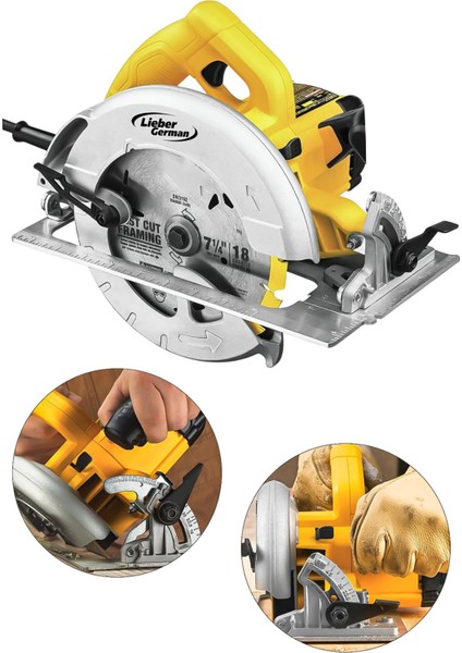 LGT1200 Bakır Sargılı 185 mm Açılı Ahşap Sunta Kesme Daire Testere Makinesi