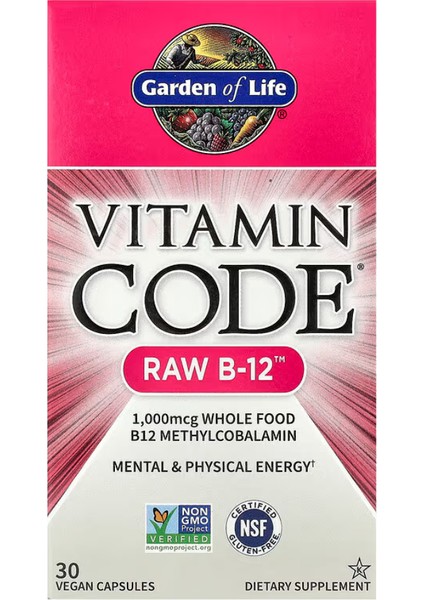 Vitamin Code Raw B-12 30 Vegan Capsules