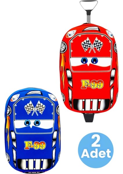 Cars F99 Yarış Arabası Çekçekli Ve Sırt Çantası 2'Li Takım 3d Eva Baskılı Sırt Ve Okul Çantası