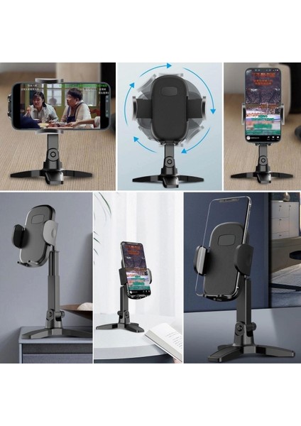 Masaüstü Telefon Standı 360 Derece Dönebilen Başlıklı Ayaklı Telefon Tripodu (5047) fiyatları