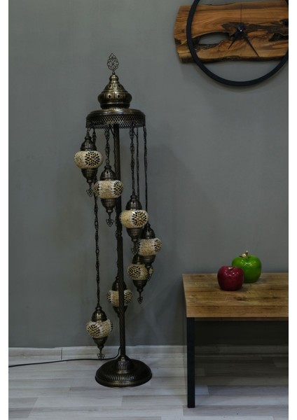 7 Küreli Lambader, Mozaik Türk Lambası, Geleneksel Osmanlı Ev Dekorasyonu, 150 x 46 cm fiyatları