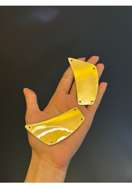 Altın Sarı Çelik Dikiş Giyim Yaka Aksesuarı 9x5 cm modelleri