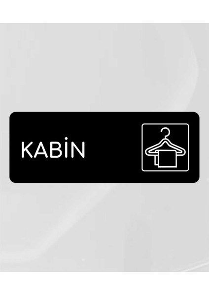 Kabin - Ofis Departman Kapı Isimliği, Yönlendirme Levhası 24X9 cm Siyah Renk