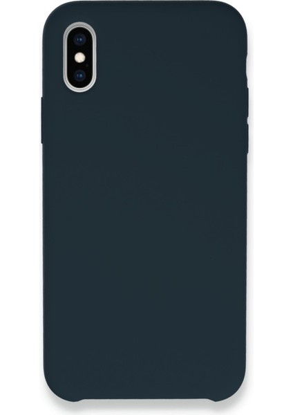 Apple iPhone X Kılıf Lansman Legant Silikon - Gece Mavisi Glstd