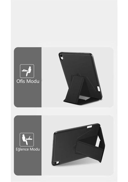 Apple iPad Air 11 2024 M2 Uyumlu Kalem Bölmeli Standlı Tablet Kılıf