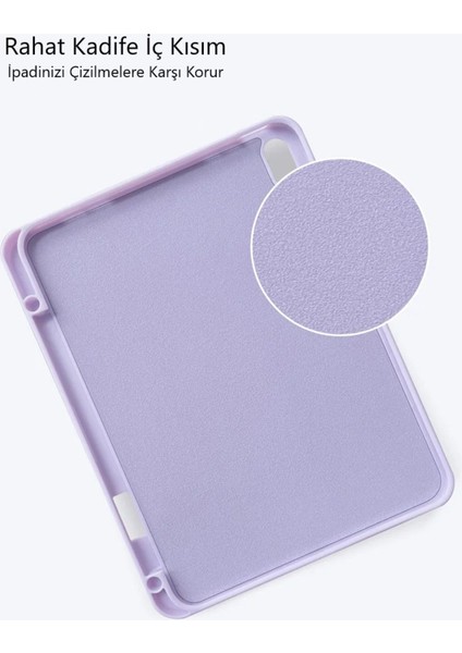 Apple iPad Air 11 2024 M2 Uyumlu Kalem Bölmeli Standlı Tablet Kılıf