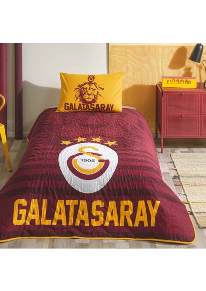 Lisanslı Galatasaray Stripe Tek Kişilik Yatak Örtüsü Seti