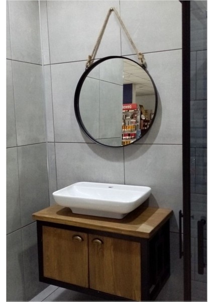 Lama Metal Dekoratif Lavabo Üstü Duvar Aynası