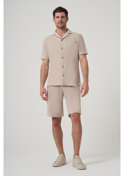 Sanway Modal Içerikli Relaxed Fıt Mono Yaka Pike Gömlek