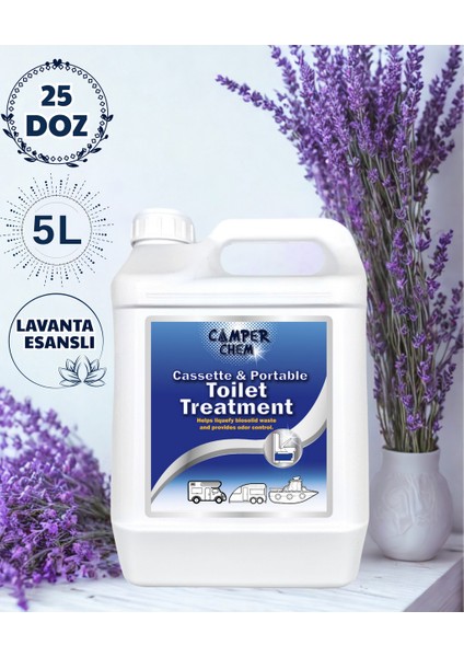 Karavan Tekne Tuvalet Kimyasalı Atık Parçalayıcı Koku Giderci Lavanta 5 Litre