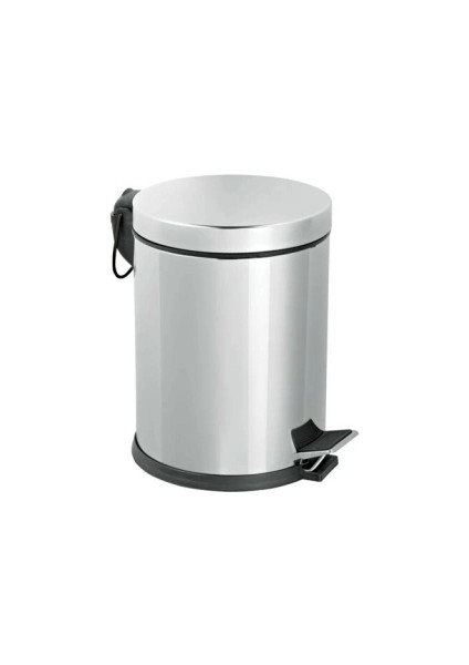 Pedallı 8lt Krom Metal Çöp Kovası (5047)