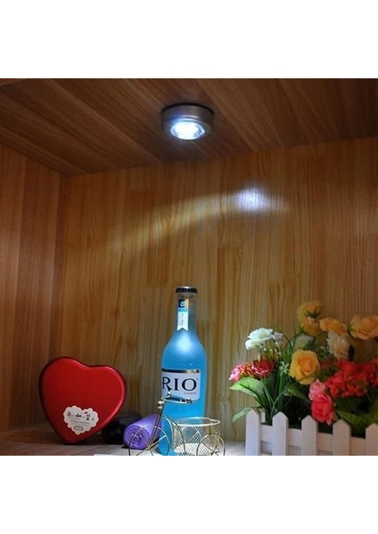 Buffer® Kablosuz Spot Pilli Dokunmatik LED Lamba 3 Ledli Dolap Lambası