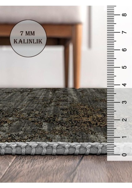 Haki Karışıkdesen Halı, Dokuma Taban Dekoratif Şönil Ks-Dkm-60