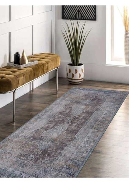 Wintage Eskitme Desenli Halı, Dokuma Taban Dekoratif Şönil Ks-Dkm-10