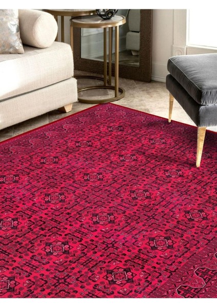 Nar Çiçeği Rengi, Dokuma Taban Halı Kilim Desen Dekoratif Şönil