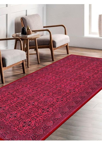 Nar Çiçeği Rengi, Dokuma Taban Halı Kilim Desen Dekoratif Şönil