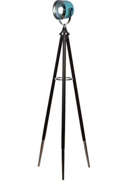 Endüstriyel Stil Üç Ayaklı (Tripod)Yerden Aydınlatma Lambader Yeşil (Ayak Siyah)