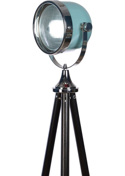 Endüstriyel Stil Üç Ayaklı (Tripod)Yerden Aydınlatma Lambader Yeşil (Ayak Siyah)