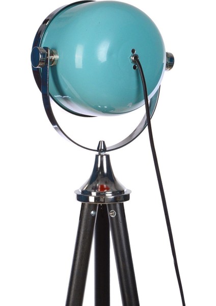 Endüstriyel Stil Üç Ayaklı (Tripod)Yerden Aydınlatma Lambader Yeşil (Ayak Siyah)