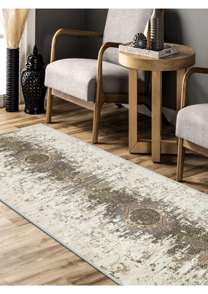 Wintage Eskitme Desenli Halı, Dokuma Taban Dekoratif Şönil KS-DKM-102