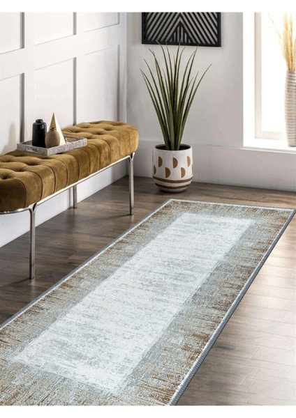 Wintage Eskitme Desenli Halı, Dokuma Taban Dekoratif Şönil Ks-Dkm-11