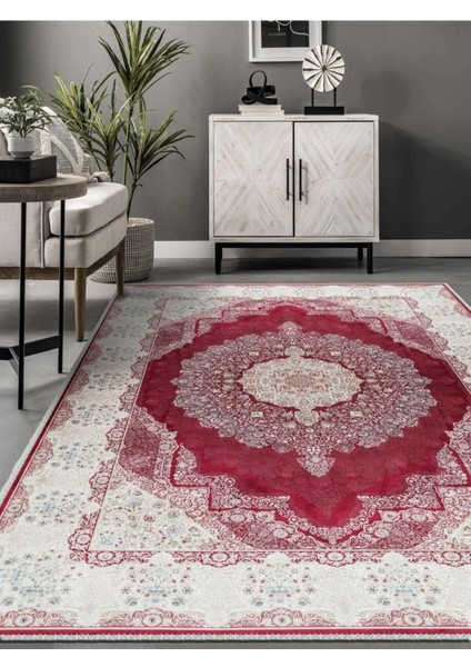 Wintage Eskitme Desenli Halı, Dokuma Taban Dekoratif Şönil KS-DKM-103
