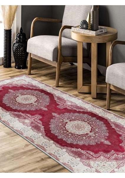 Wintage Eskitme Desenli Halı, Dokuma Taban Dekoratif Şönil KS-DKM-103