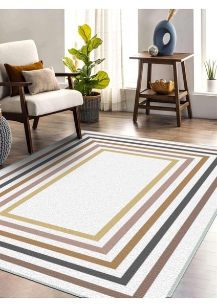 Soft Renkli Desenli Halı, Dokuma Taban Dekoratif Şönil KS-DKM-100