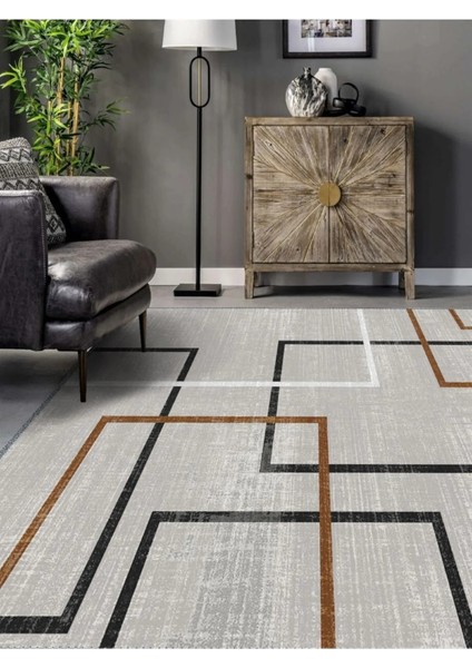 Modern Desenli Halı, Dokuma Taban Dekoratif Şönil Ks-Dkm-41