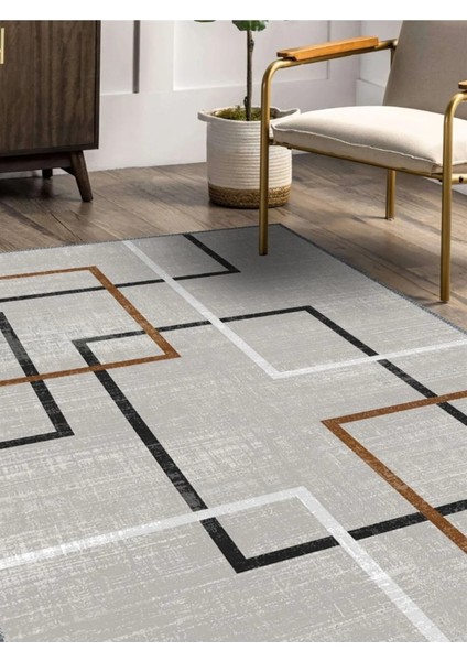 Modern Desenli Halı, Dokuma Taban Dekoratif Şönil Ks-Dkm-41