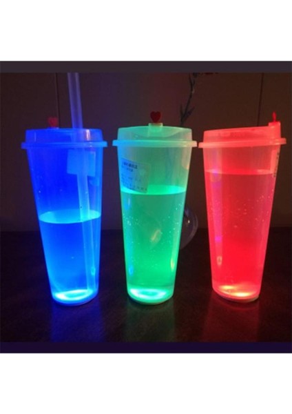Parti LED Şişe Bardak Etiketi 6 cm 6 Led’li 7 Renk + Renk Döngüsü