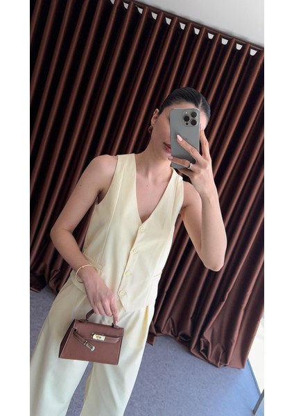 Butter Yellow Yelek-Pantolon Takım