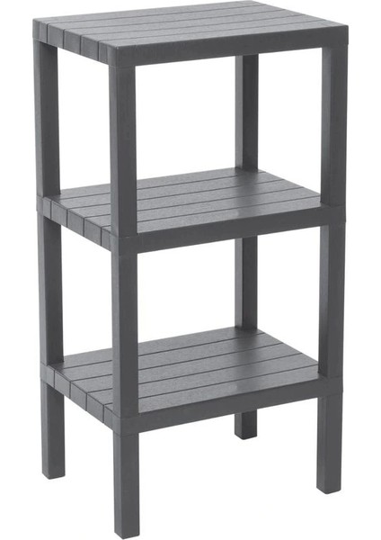 3 Raflı Gri Modüler Ünite Plastik 38X29X74 cm (5047)