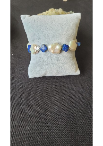 Lapis Lazuli & Barok Inci Bileklik – Dişil Enerji ve Ruhsal Yükseliş | Doğal Taş, 18 cm
