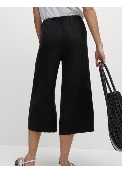 Lyocell Wide Leg Crop Pantolon