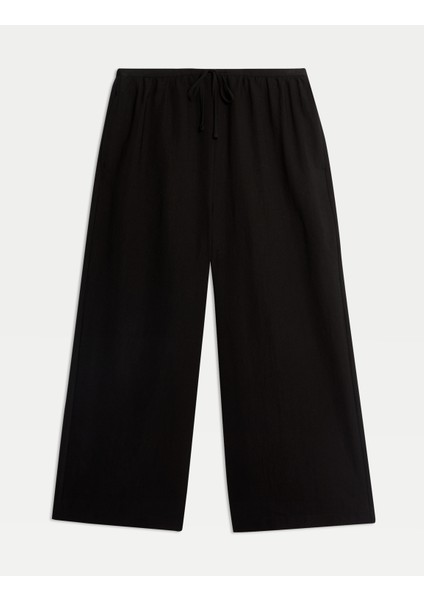 Lyocell Wide Leg Crop Pantolon