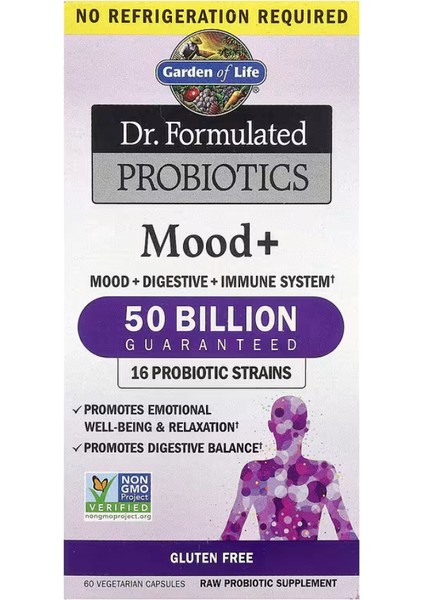 Dr. Formulated Probiotics, Mood+, 60 Vegetarian Capsules