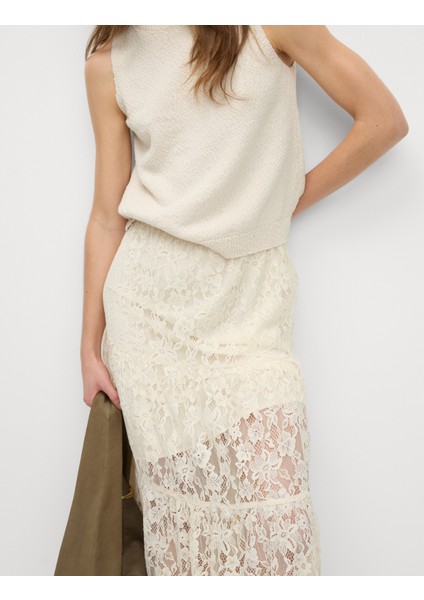 Dantel Detaylı Katmanlı Maxi Etek fırsatları