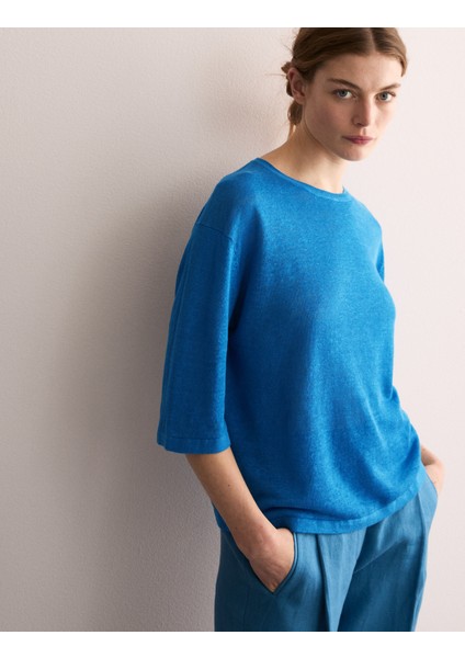 Saf Keten Dokulu T-Shirt fiyatları